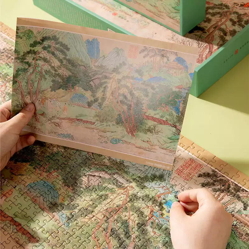 Peach Blossom Spring Volume 1 (2) 1000pcs Jigsaw Puzzle-Zhiju-Peach Blossom Spring Scroll 1