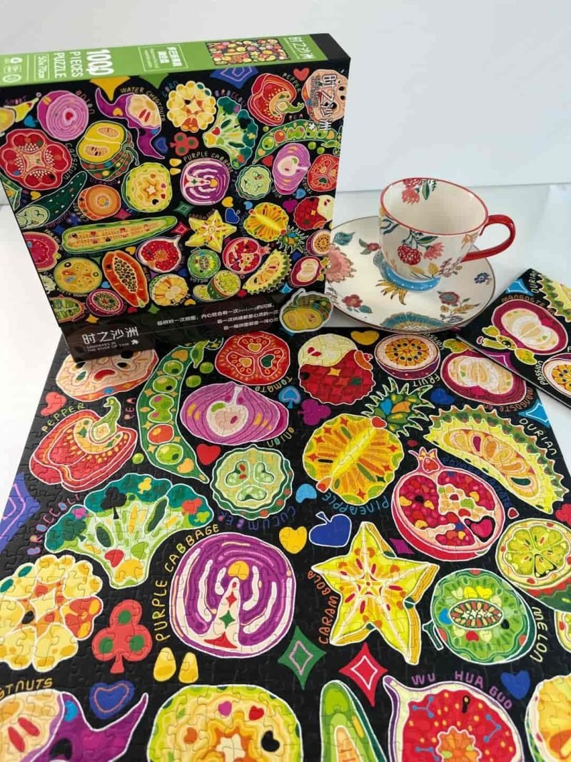 1000pcs Jigsaw Puzzle-Sandbars in the River of Time-Dopamine Fruit and Vegetable Palette