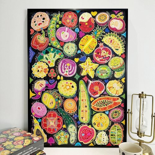 1000pcs Jigsaw Puzzle-Sandbars in the River of Time-Dopamine Fruit and Vegetable Palette