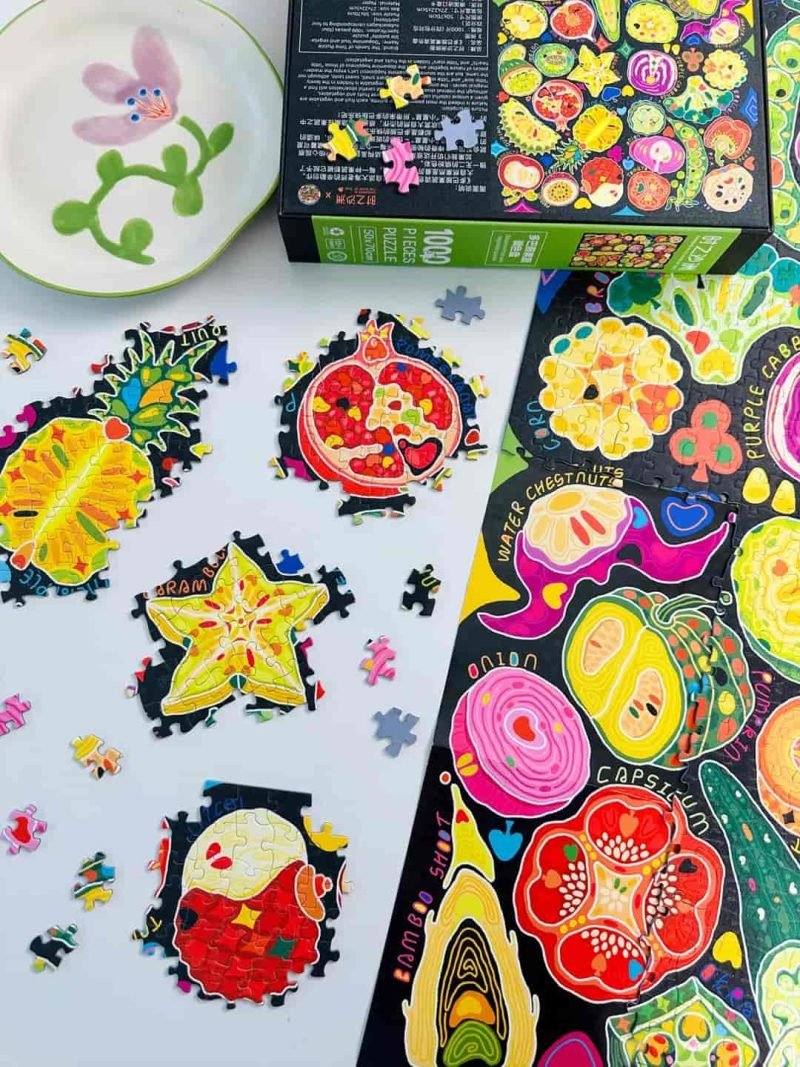 1000pcs Jigsaw Puzzle-Sandbars in the River of Time-Dopamine Fruit and Vegetable Palette