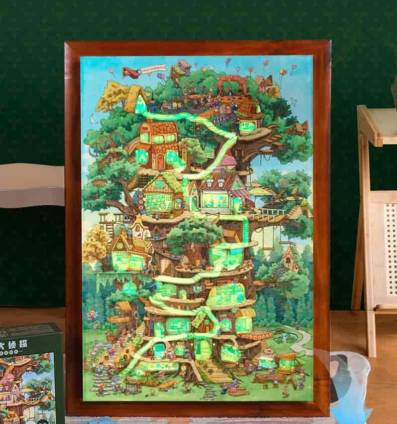 1000pcs Jigsaw Puzzle-Momibook-Wonderful Tree House Expeditions