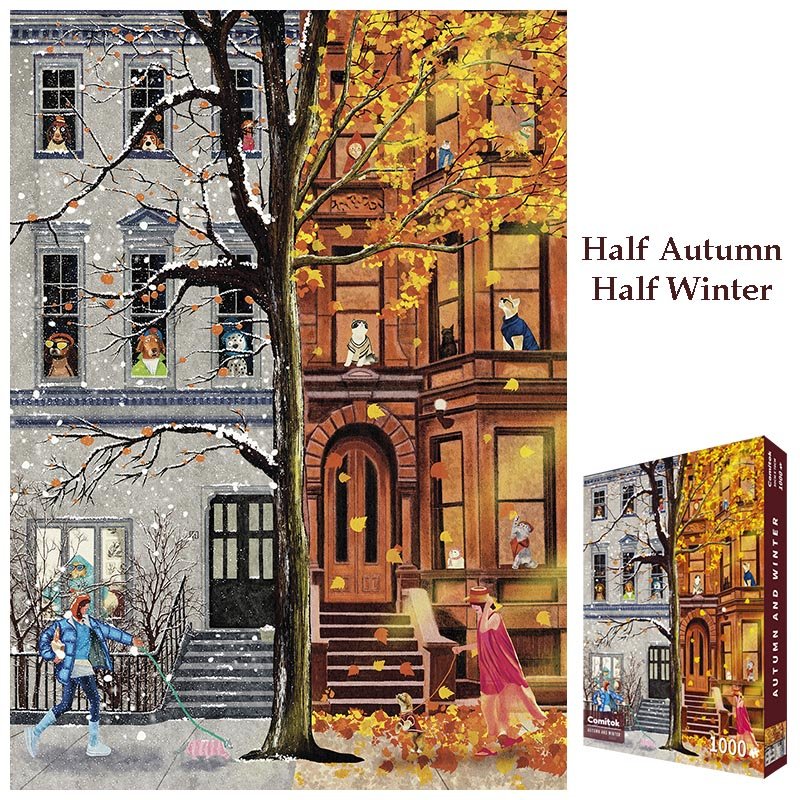 half autumn half winter (1) 1000pcs Jigsaw Puzzle-Comitok-Half Autumn Half Winter