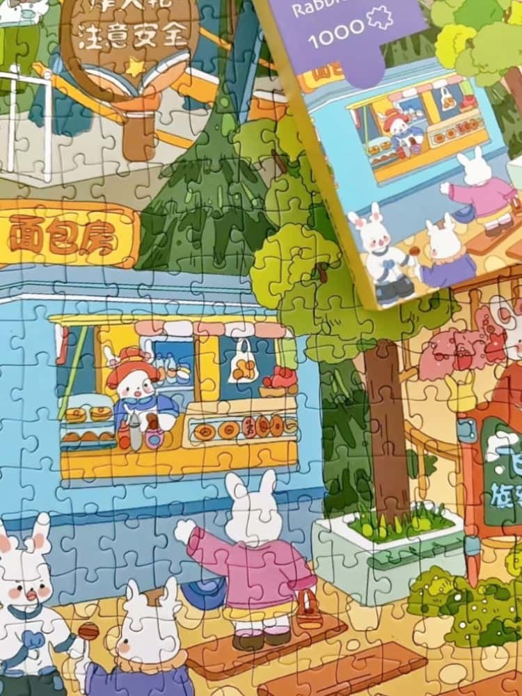 Booka Puzzle-Rabbit Park (1) Discontinued-1000pcs Jigsaw Puzzle-Booka-Rabbit Park