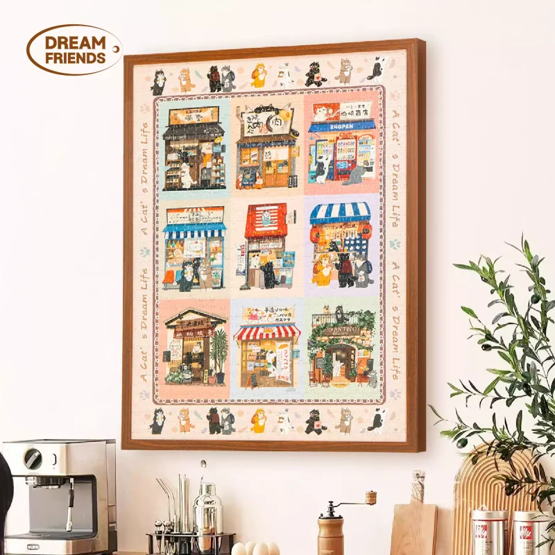 1000 Jigsaw Puzzle-Dream Friends-Cat Corners