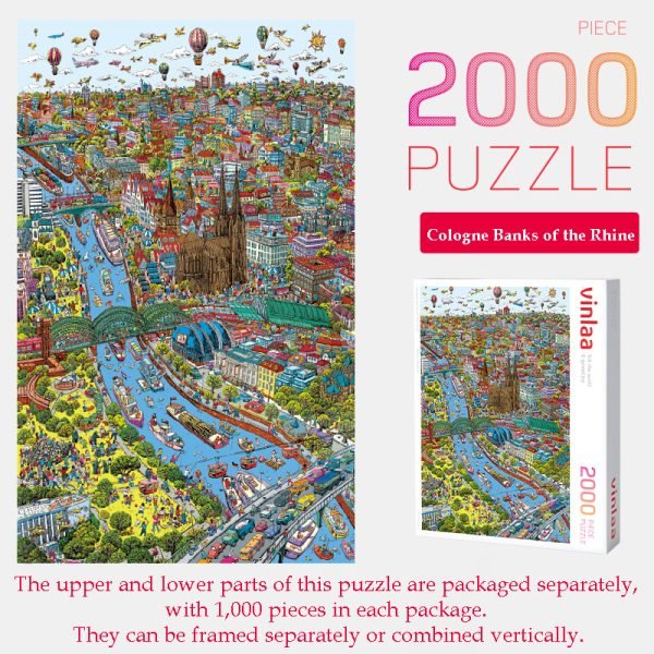 2000pcs Jigsaw Puzzle-Vinlaa-Cologne, banks of the Rhine