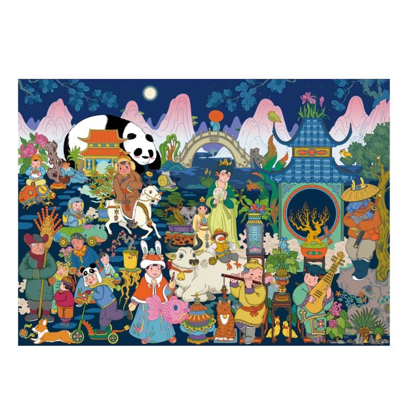 1000pcs Jigsaw Puzzle-Komono-Peony Pavilion
