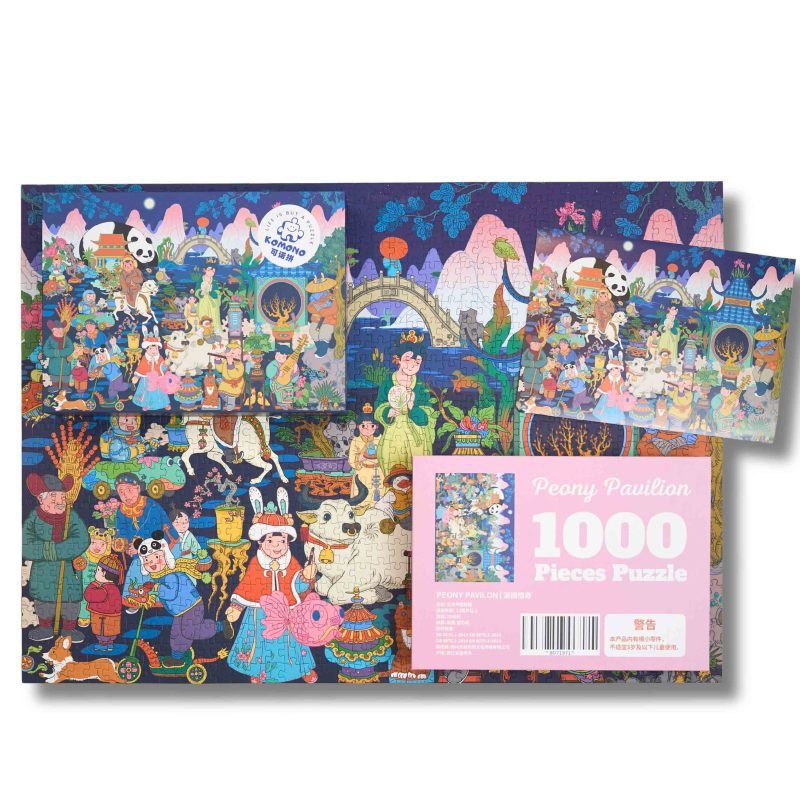 1000pcs Jigsaw Puzzle-Komono-Peony Pavilion