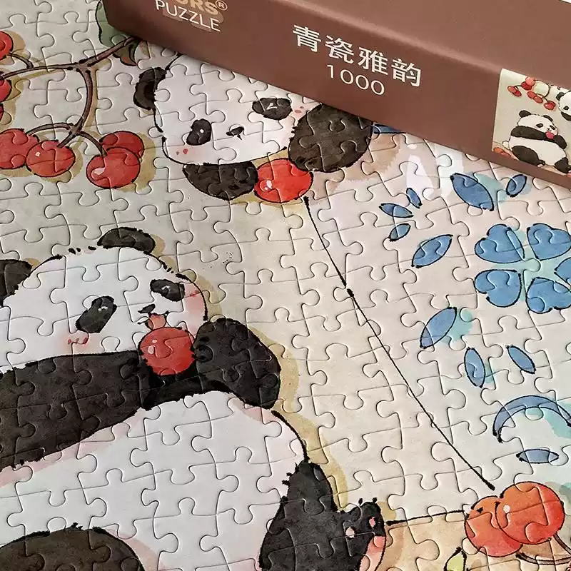 1000pcs Jigsaw Puzzle -Kors-Panda and Flower