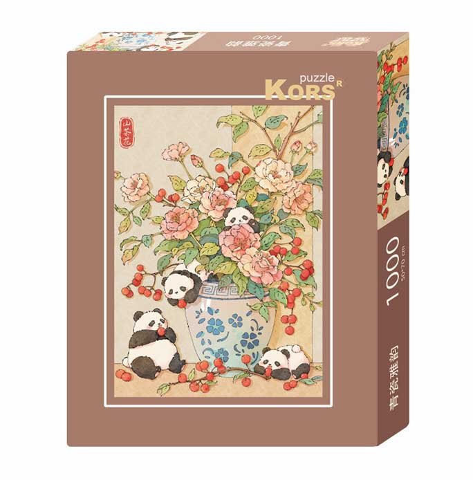 1000pcs Jigsaw Puzzle -Kors-Panda and Flower