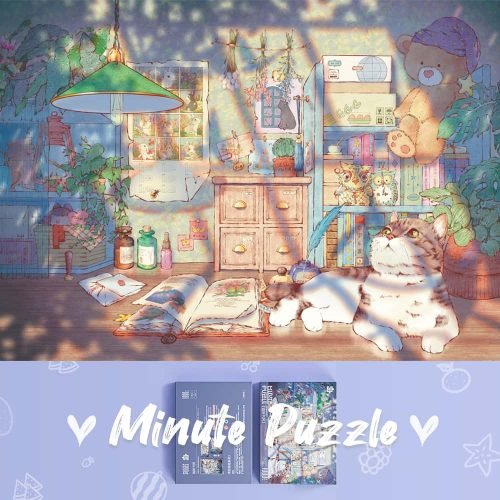 1000pcs Jigsaw Puzzle-Minute Puzzle-Cat's Study