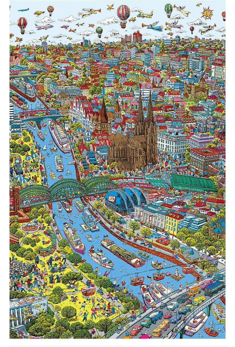 2000pcs Jigsaw Puzzle-Vinlaa-Cologne, banks of the Rhine