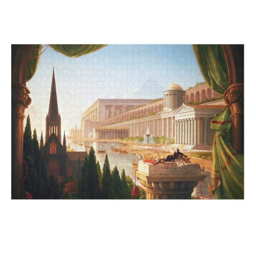 1000pcs Plastic Jigsaw Puzzle-Bayby-Architects Dream By Thomas Cole