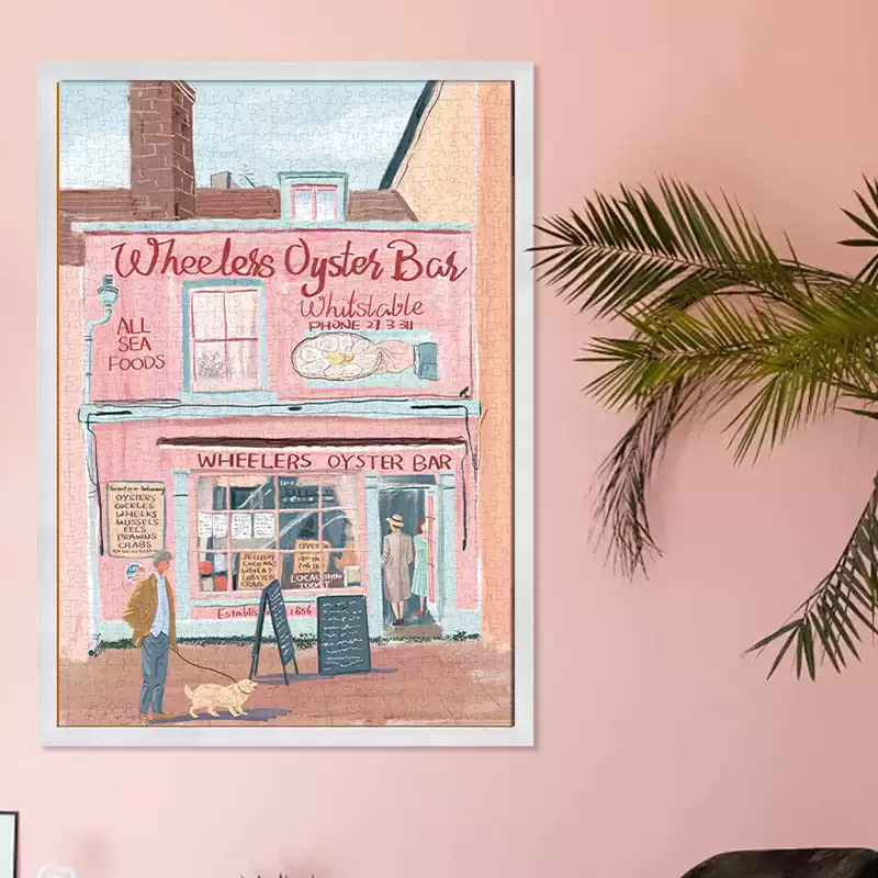 1000pcs Jigsaw Puzzle-Botop Fusion-Pink Cafe