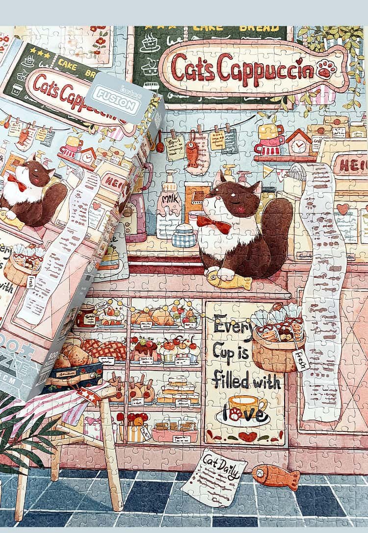 500pcs Jigsaw Puzzle-Botop Fusion-Cat Cafe