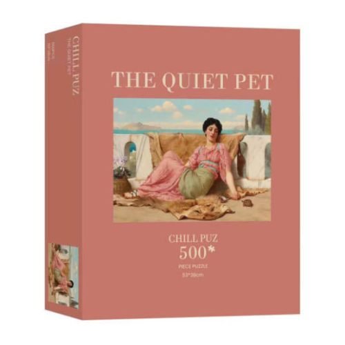 500 Piece Puzzle-Chill Puz-The Quiet Pet By John William Godward