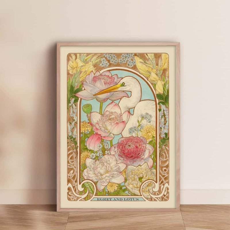 Discontinued-Soulpuzz-Egret and Lotus Jigsaw Puzzle 1000pcs