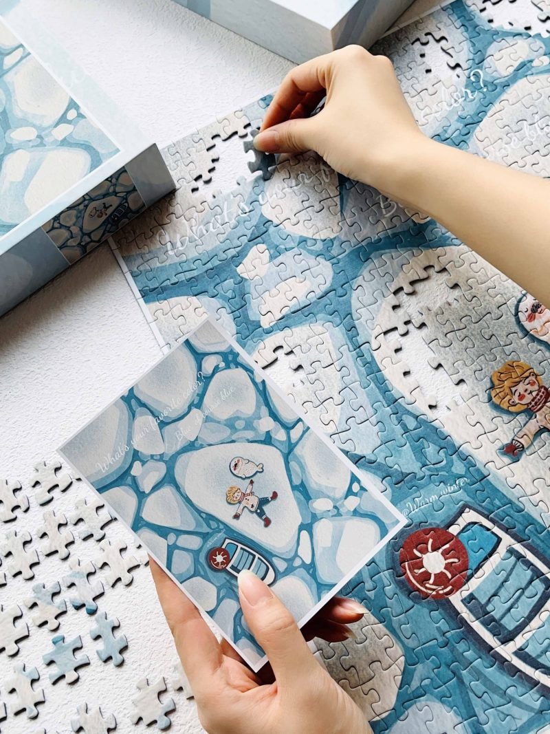 500pcs Jigsaw Puzzle-JYPUZ-Of Course Blue