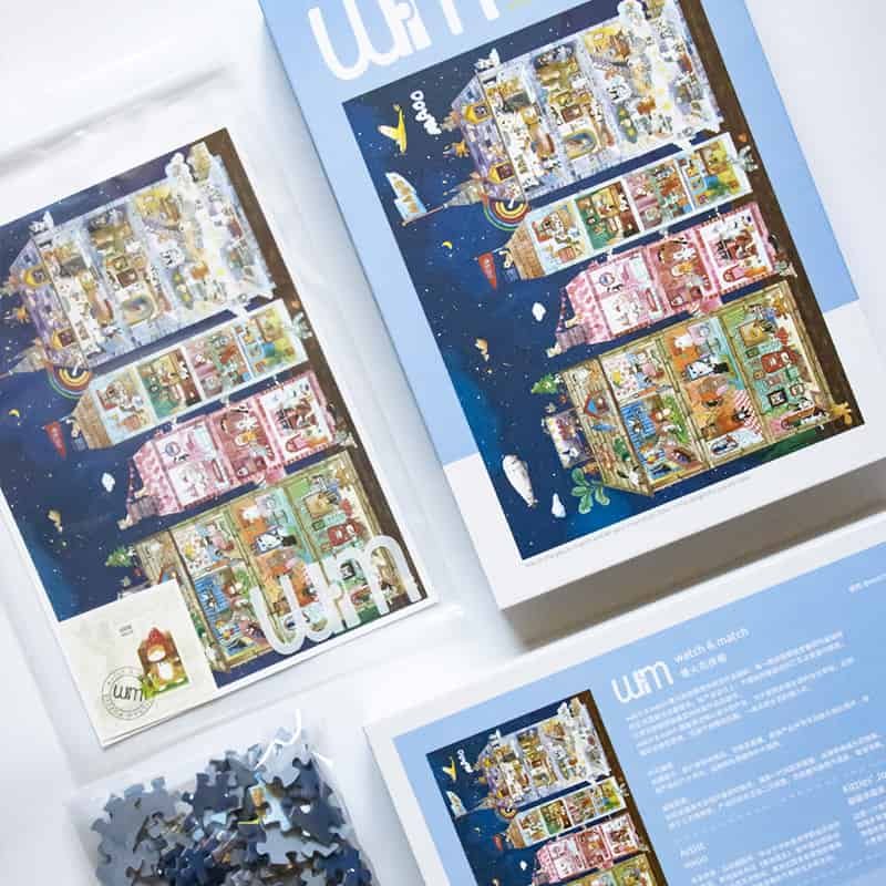 1000pcs Jigsaw Puzzle-Watch Match-Kitties's Joyful Night