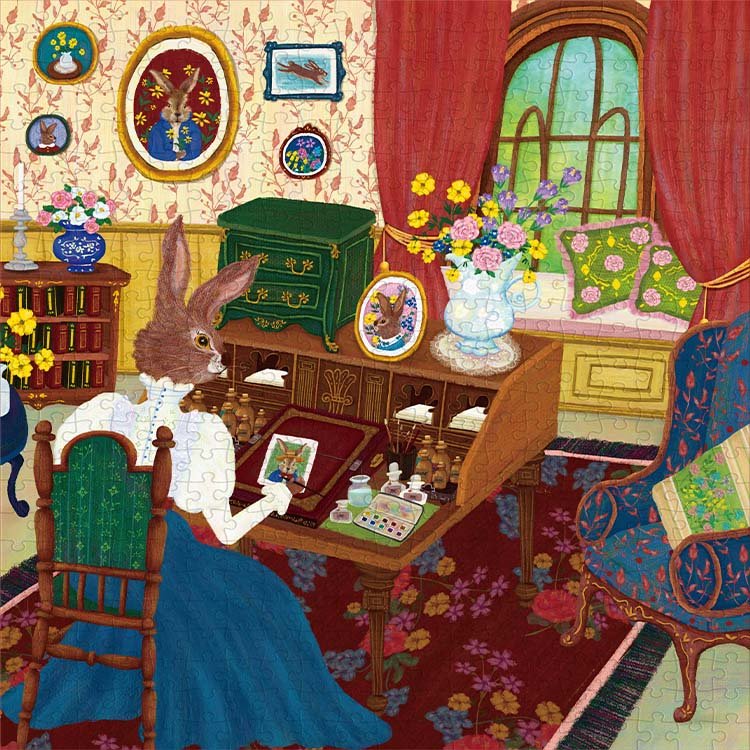 500pcs Jigsaw Puzzle-Kibifufu-Miss Rabbit's Painting Room