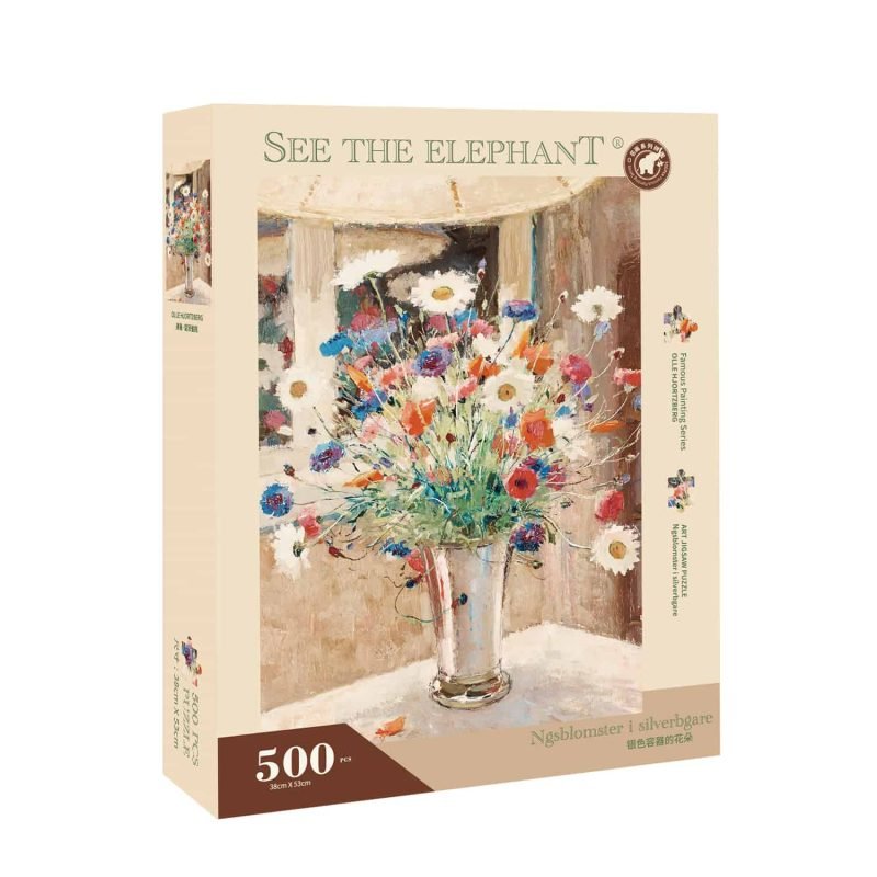 Ngsblomster i silverbgare (1) 500pcs Jigsaw Puzzle-See the Elephant-Ngsblomster i silverbgare