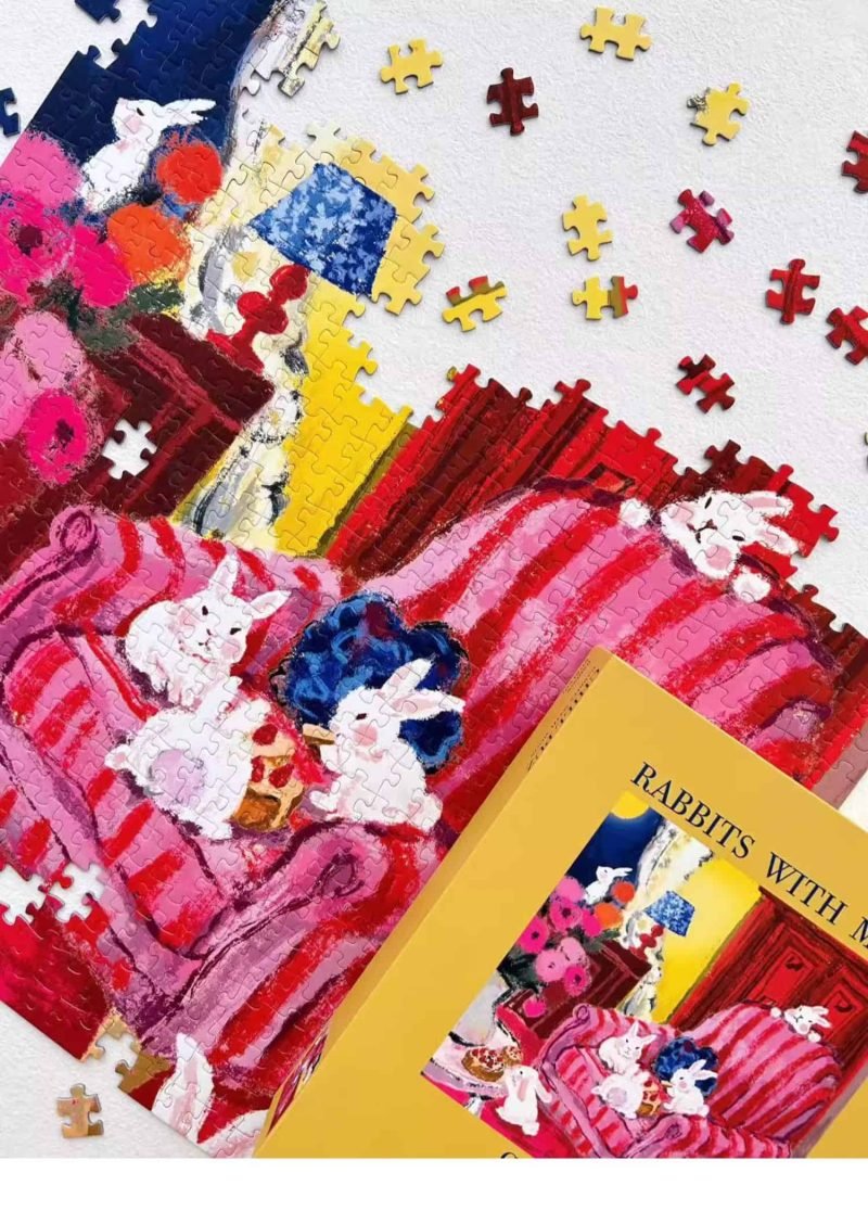 650 Piece Puzzle-Chill Puz-Rabbits with Moon