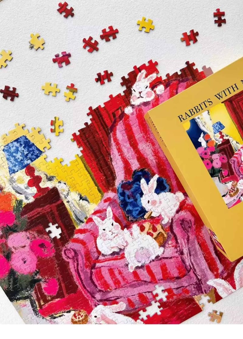 650 Piece Puzzle-Chill Puz-Rabbits with Moon