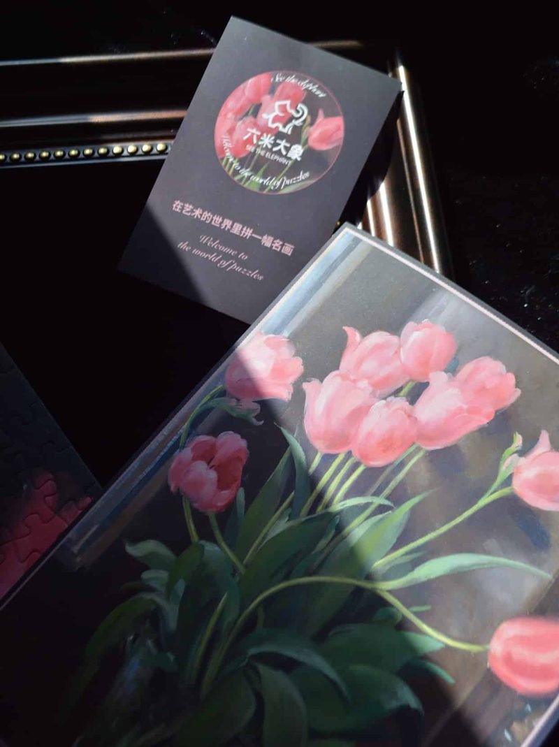 500pcs Jigsaw Puzzle-See the Elephant-Rosa Tulpaner