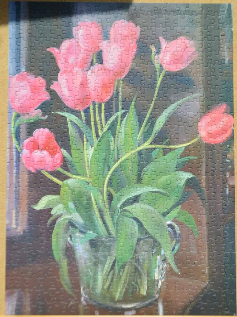 500pcs Jigsaw Puzzle-See the Elephant-Rosa Tulpaner