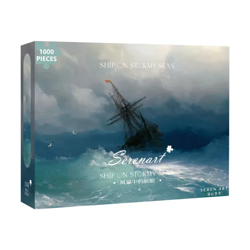 1000pcs Puzzle-Seren Art-Ship on Stormy Sea