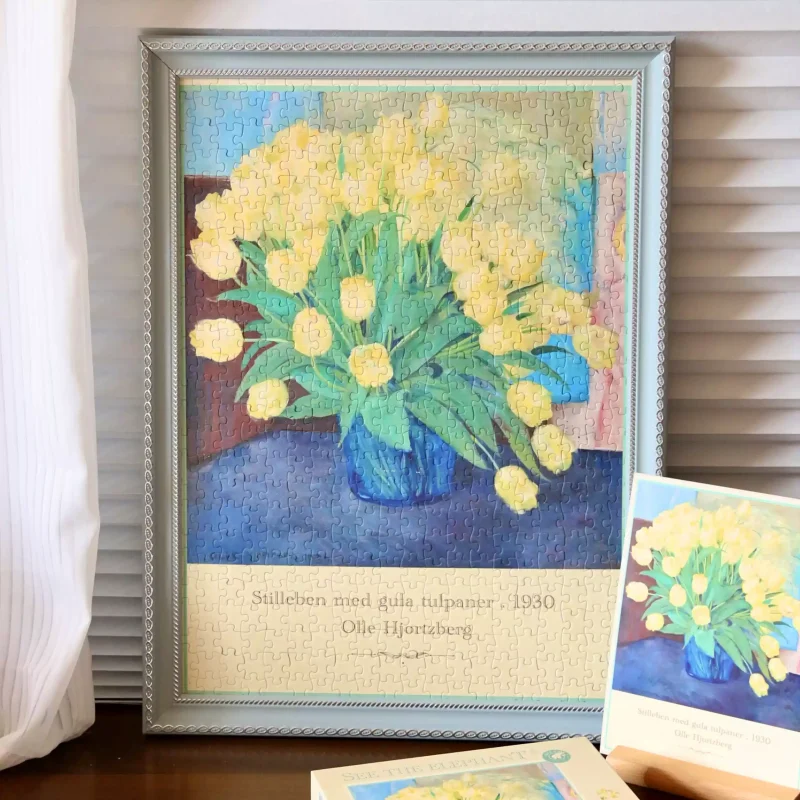 Stilleben med gula tulpaner1 500pcs Jigsaw Puzzle-See the Elephant-Stilleben med gula tulpaner
