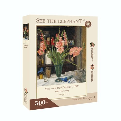 500pcs Jigsaw Puzzle-See the Elephant-Vase with Red Gladioli