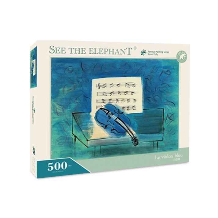 500pcs Jigsaw Puzzle-See the Elephant-Violon rouge sur fond bleu by Raoul Dufy
