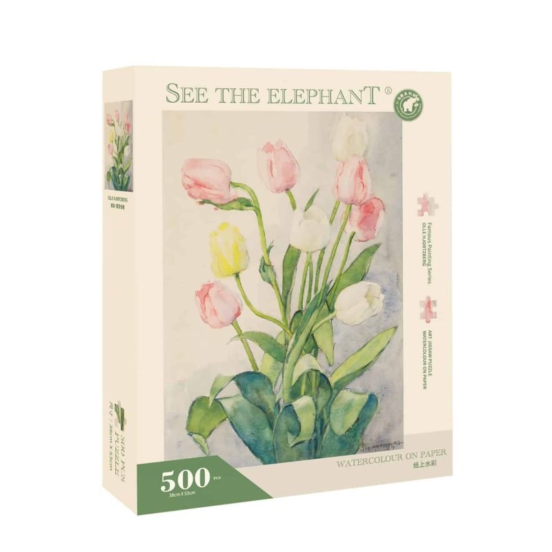 500pcs Jigsaw Puzzle-See the Elephant-Watercolour on Paper