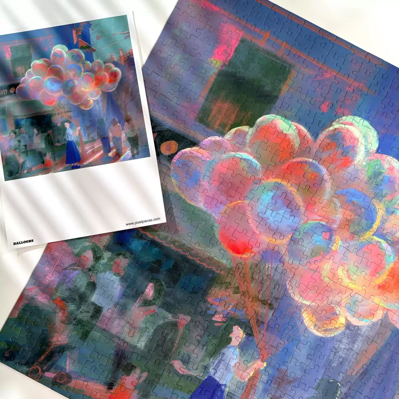Pixel Pieces-650 Piece Puzzle-Balloons