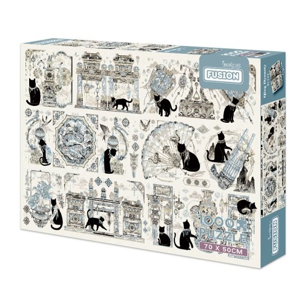 1000pcs Jigsaw Puzzle-Botop Fusion-Black Cat From Qing Dynasty