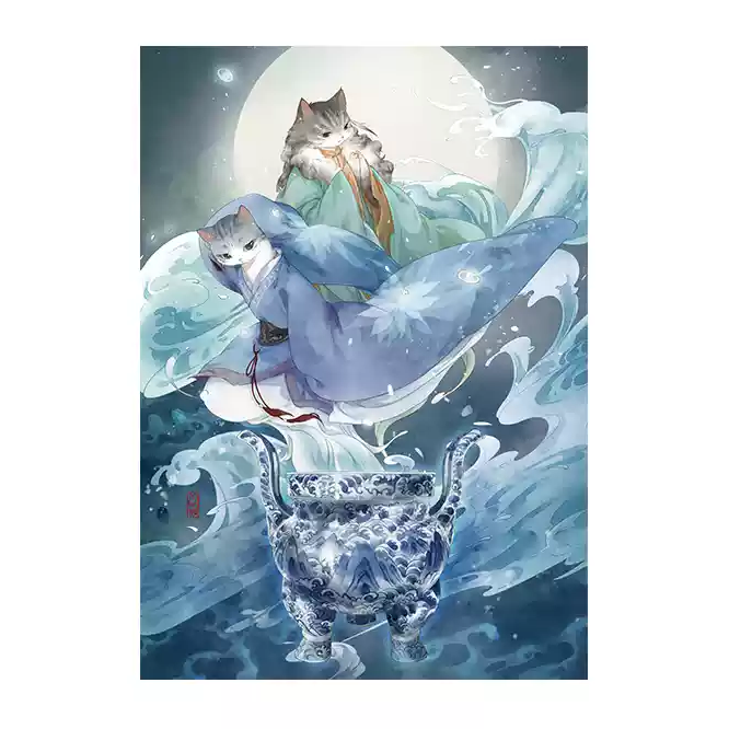 Momibook-Blue and White Seawater Pattern Incense Burner-500 Piece Jigsaw Puzzle