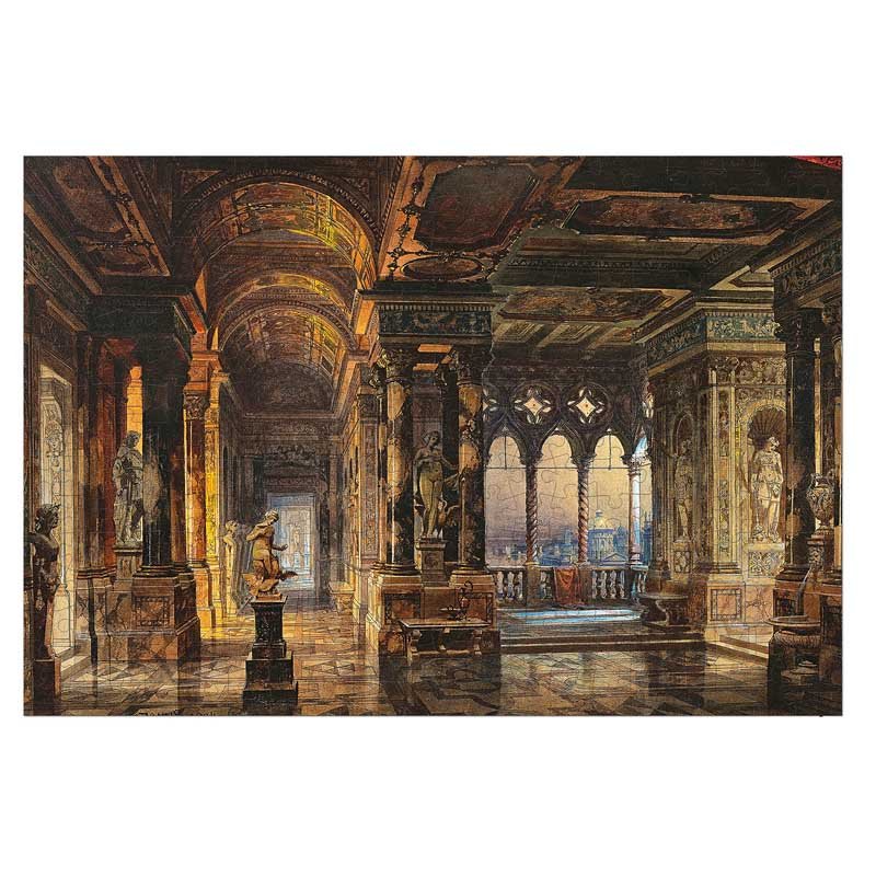 300pcs Plastic Jigsaw Puzzle-Bayby-Church Interior, dated 1884 by Georg Janny