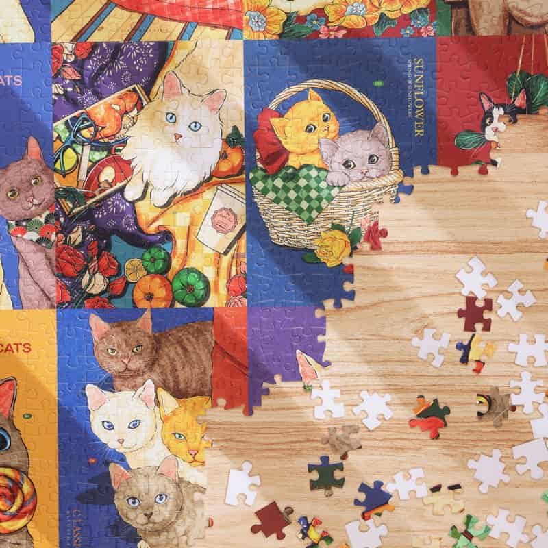1000pcs Plastic Jigsaw Puzzle-Bayby-City of Cats