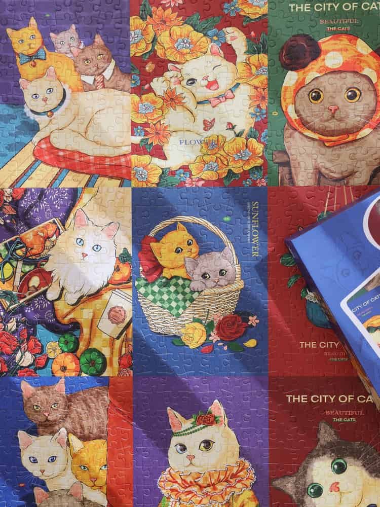 1000pcs Plastic Jigsaw Puzzle-Bayby-City of Cats