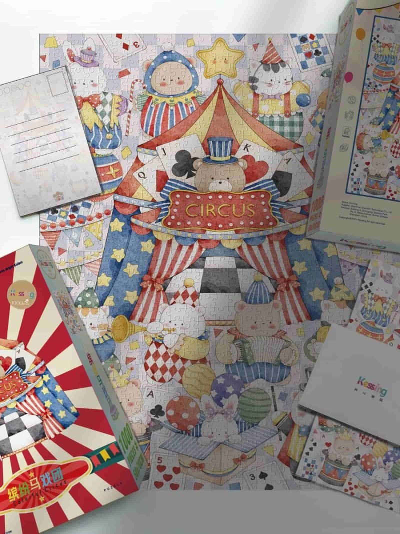 Colorful Circus-1000pcs Puzzle (3) 1000pcs Jigsaw Puzzle-Kessing-Colorful Circus