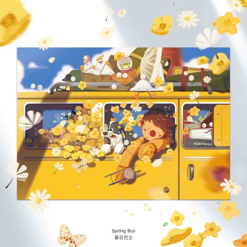 500pcs Jigsaw Puzzle-Dear Puzzle-Spring Bus