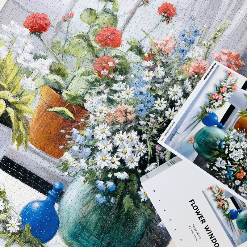 Pixel Pieces-1000 Piece Puzzle-Flower Window
