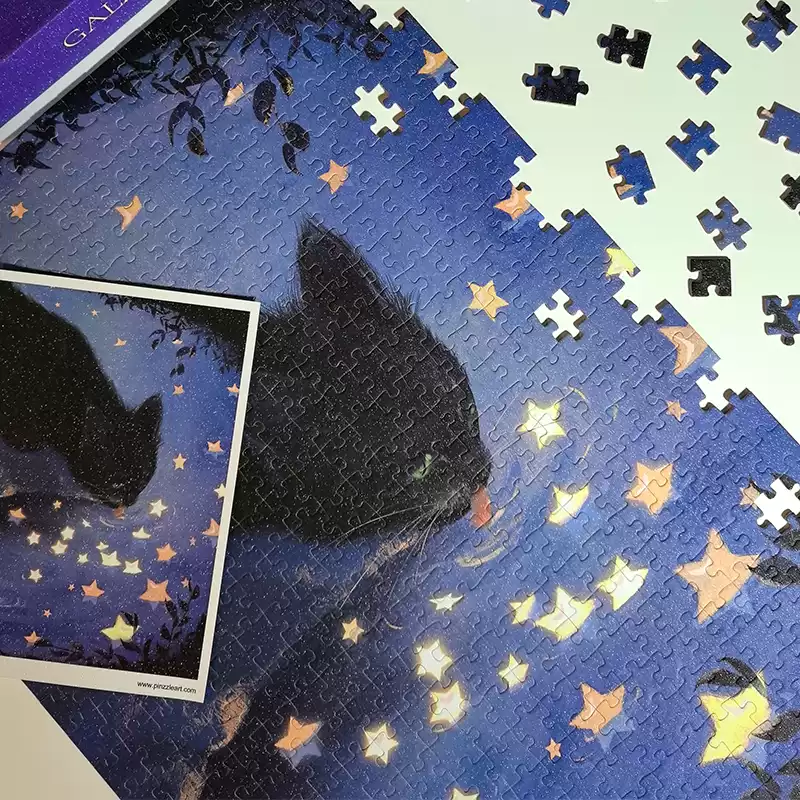 Galaxy-Cat puzzle (5) Pixel Pieces-500 Piece Puzzle-Galaxy