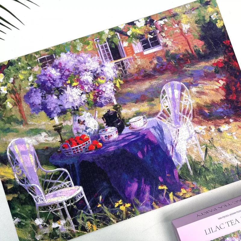 Lilac Tea Party (2) Pixel Pieces-1000 Piece Puzzle-Lilac Tea Party