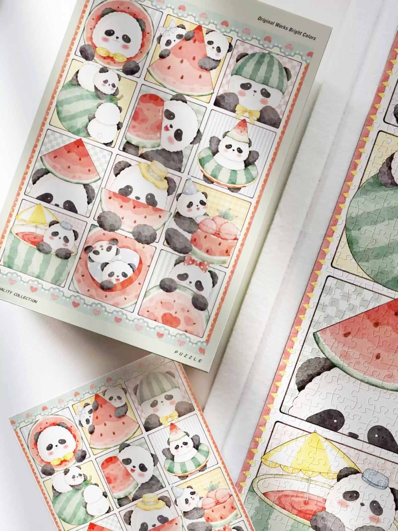 1000pcs Jigsaw Puzzle-Kessing-Panda's Watermelon Dream