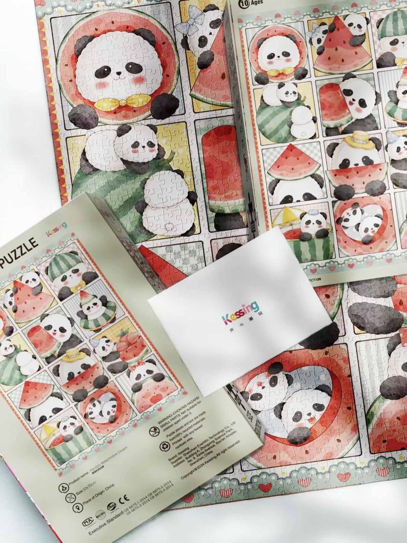 1000pcs Jigsaw Puzzle-Kessing-Panda's Watermelon Dream
