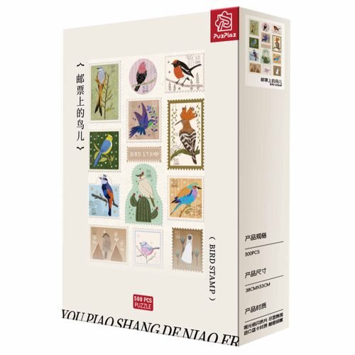 500pcs Jigsaw Puzzle-PuzPlaz-Bird Stamp