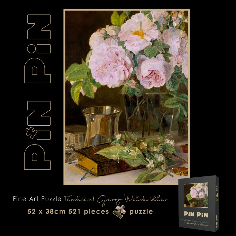 Rosen Im Glas Stilleben Mit Rosen 521pcs Jigsaw Puzzle-Pinpin-Rosen Im Glas Stilleben Mit Rosen