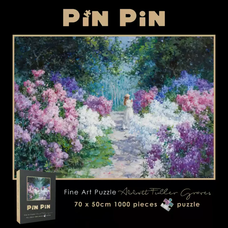 Springtime in the Garden by Abbott Fuller Graves Pinpin-Springtime in the Garden by Abbott Fuller Graves-1000pcs Jigsaw Puzzle