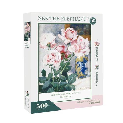 500pcs Jigsaw Puzzle-See the Elephant-Stilleben med rosor och vas